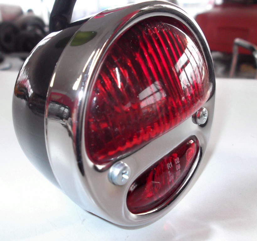 Rücklicht Rückleuchte chrom 3 Funktionen DKW IFA Vorkrieg Oldtimer Universal