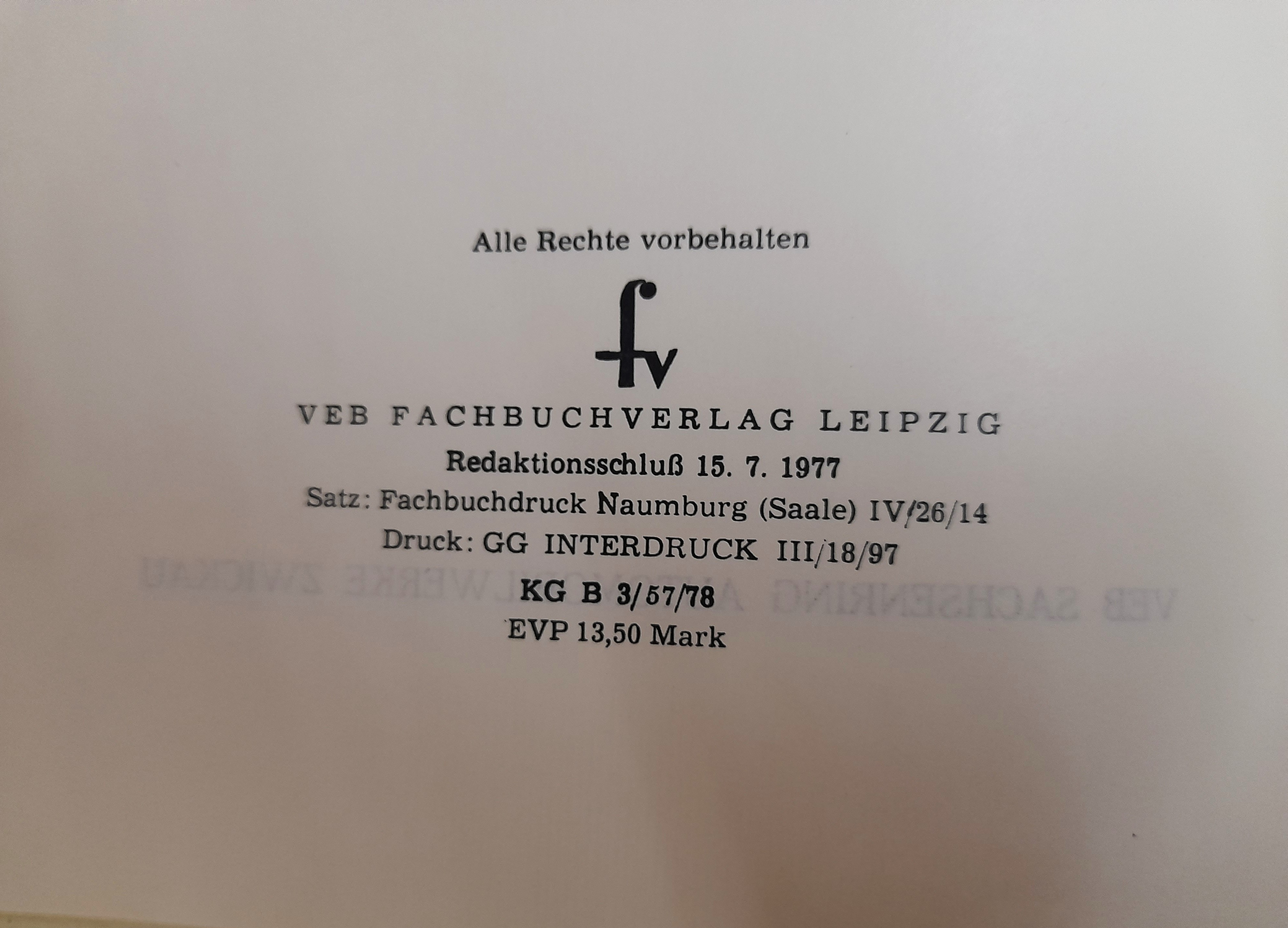 Reparaturhandbuch Trabant 601 Buch Literatur 1977