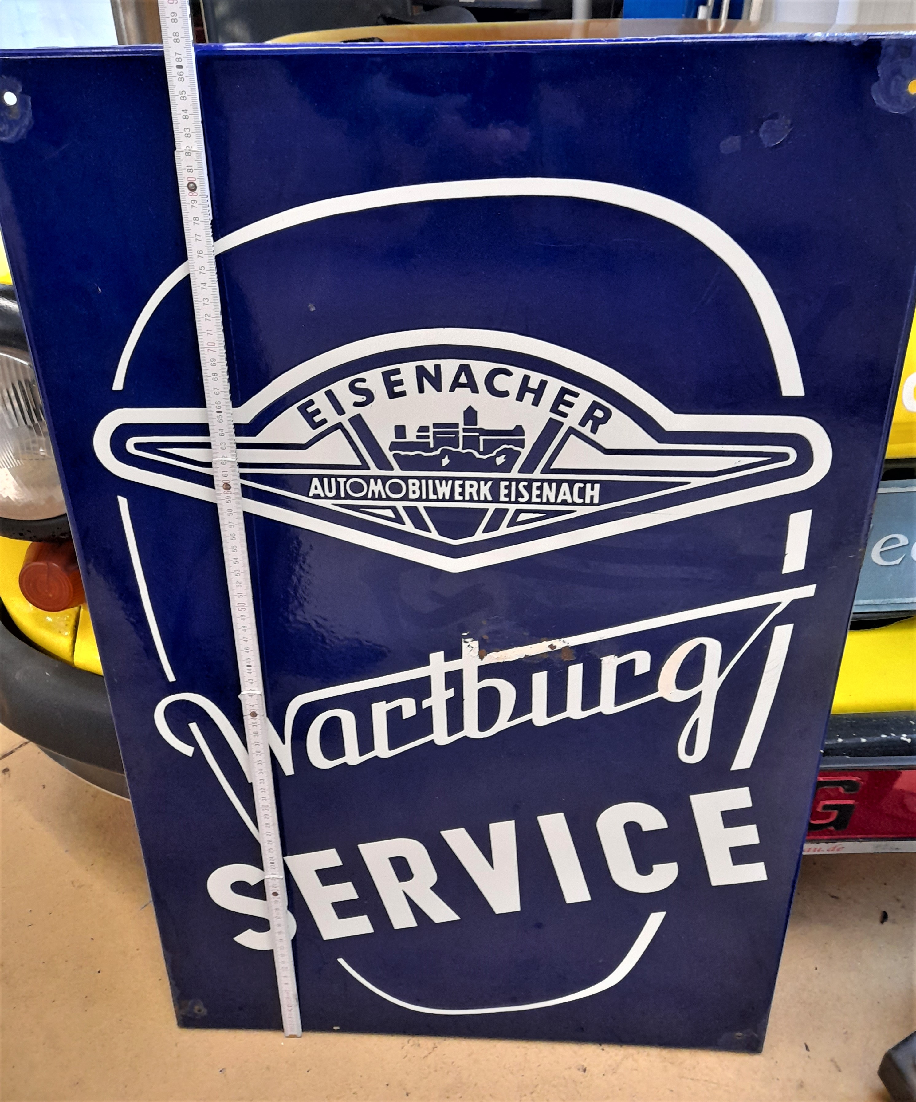 Emailleschild Wartburg