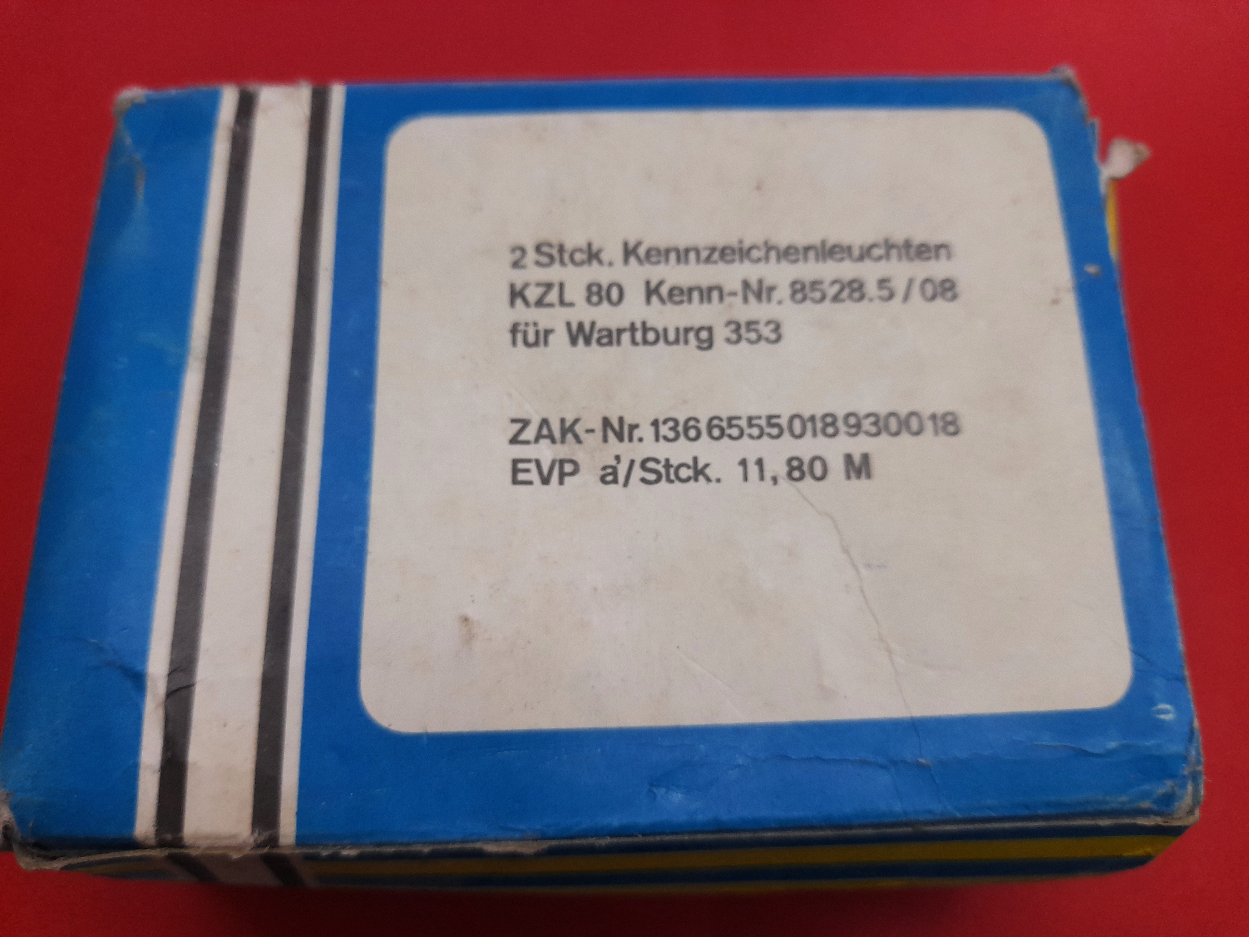 Kennzeichenleuchte Nummernschildbeleuchtung Wartburg 353 2 Stk.
