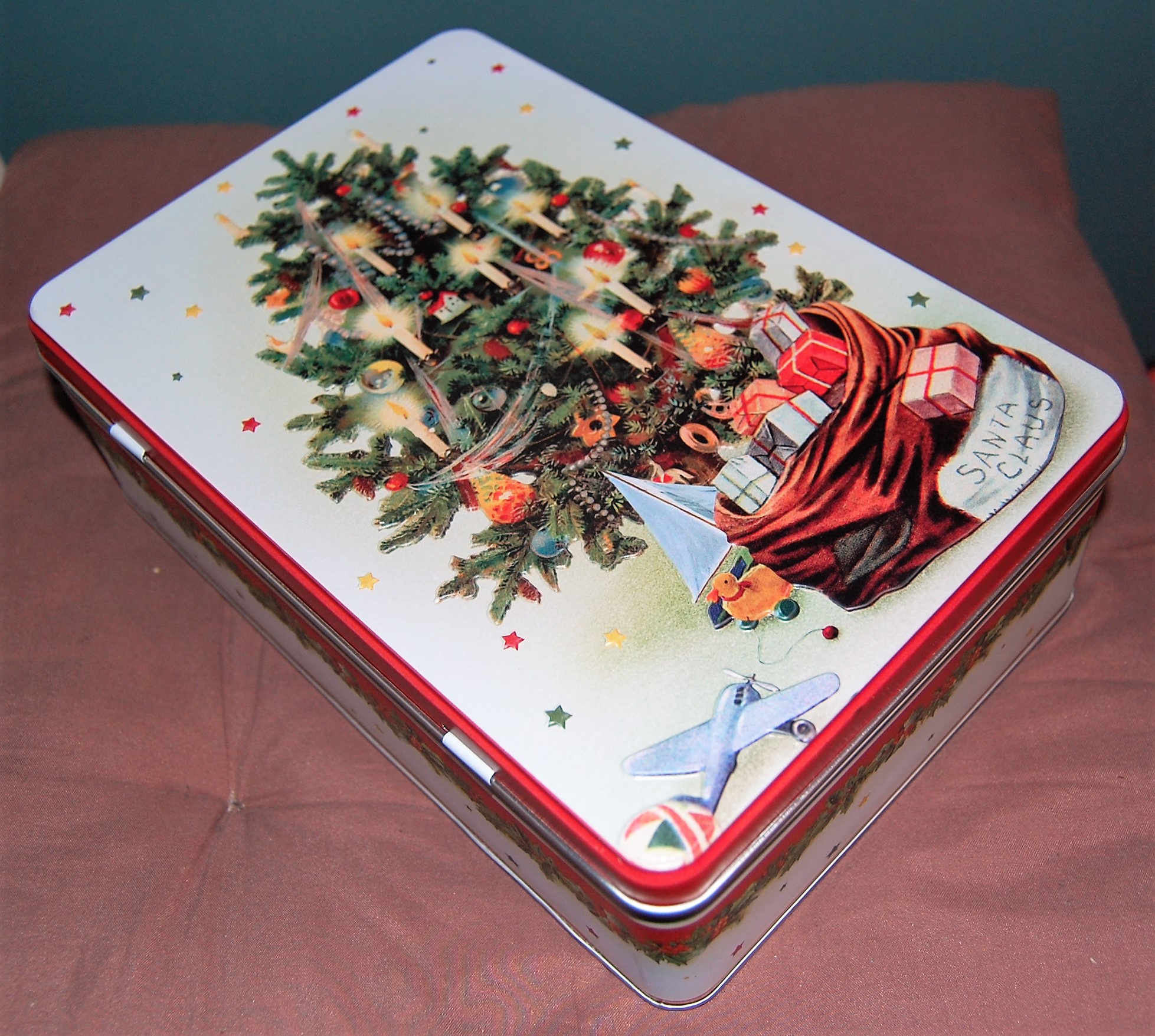 Blechdose Christmas tree Weihnachten Weihnachtsbaum Blech Retro
