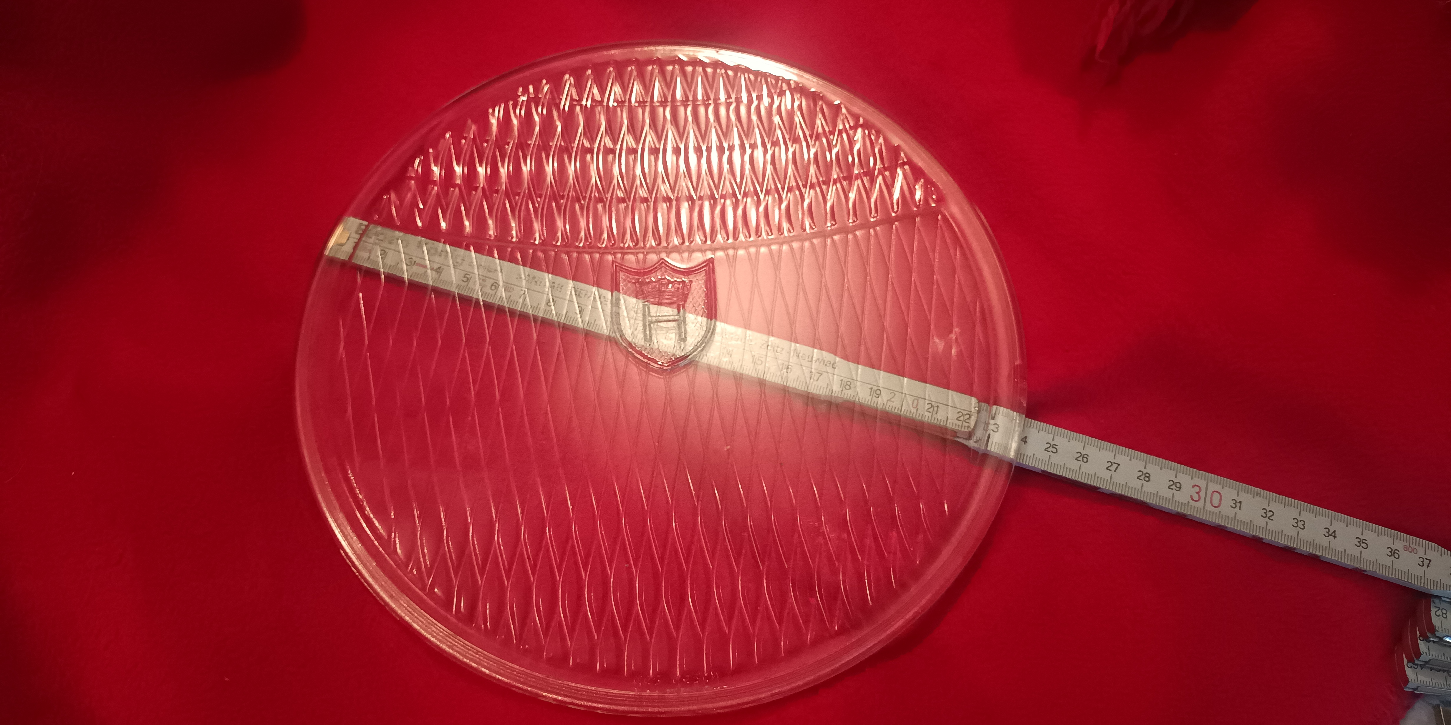 Scheinwerferglas  240mm Horch gerade