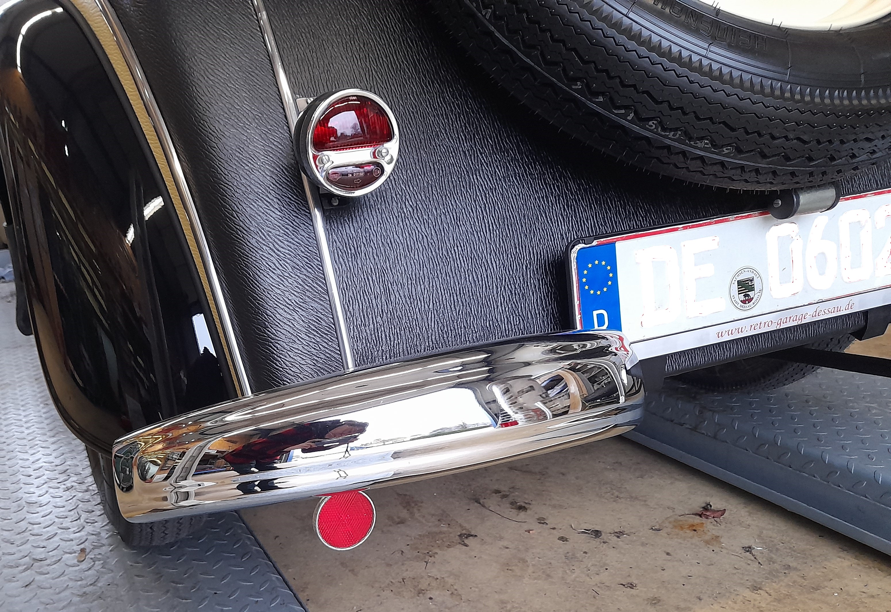 Rücklicht Rückleuchte chrom 3 Funktionen DKW IFA Vorkrieg Oldtimer Universal