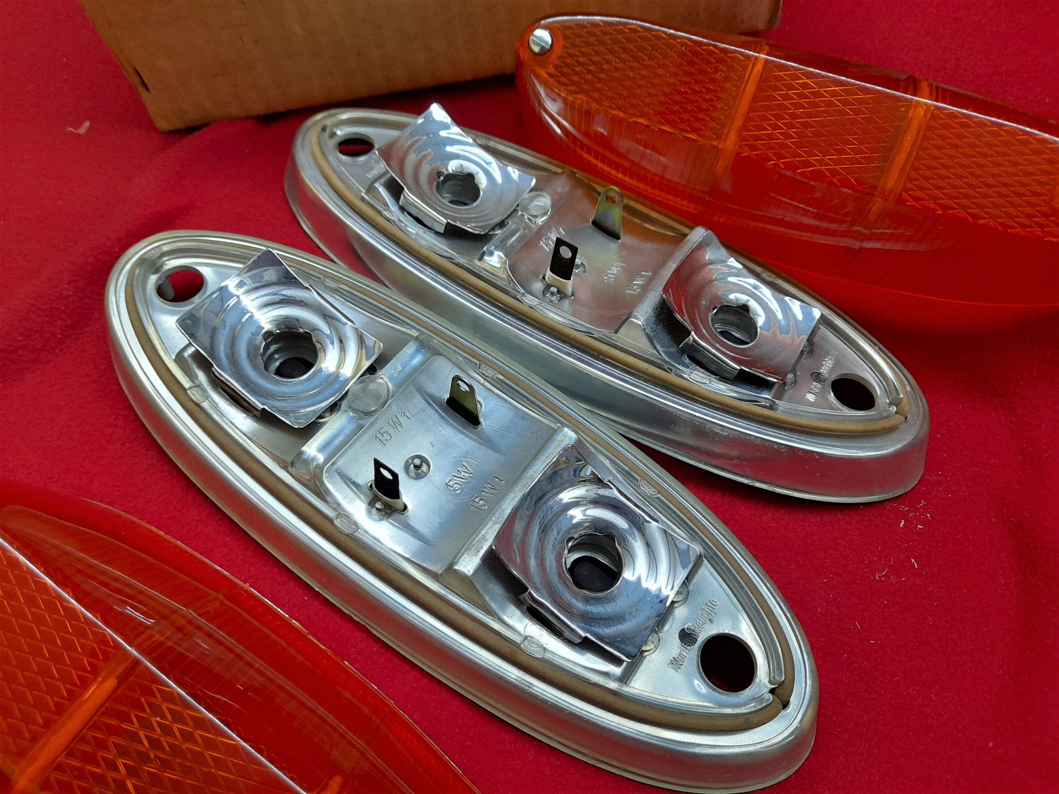 Rückleuchten Rücklichter Gelb Chrom Wartburg 311 312 Barkas B1000