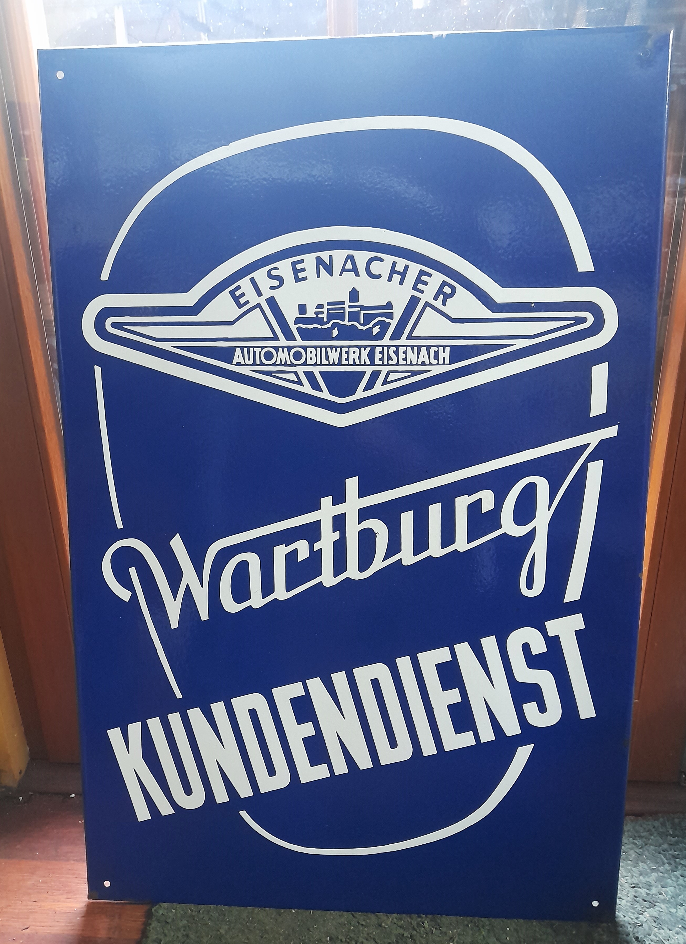 Emailleschild Wartburg Kundendienst
