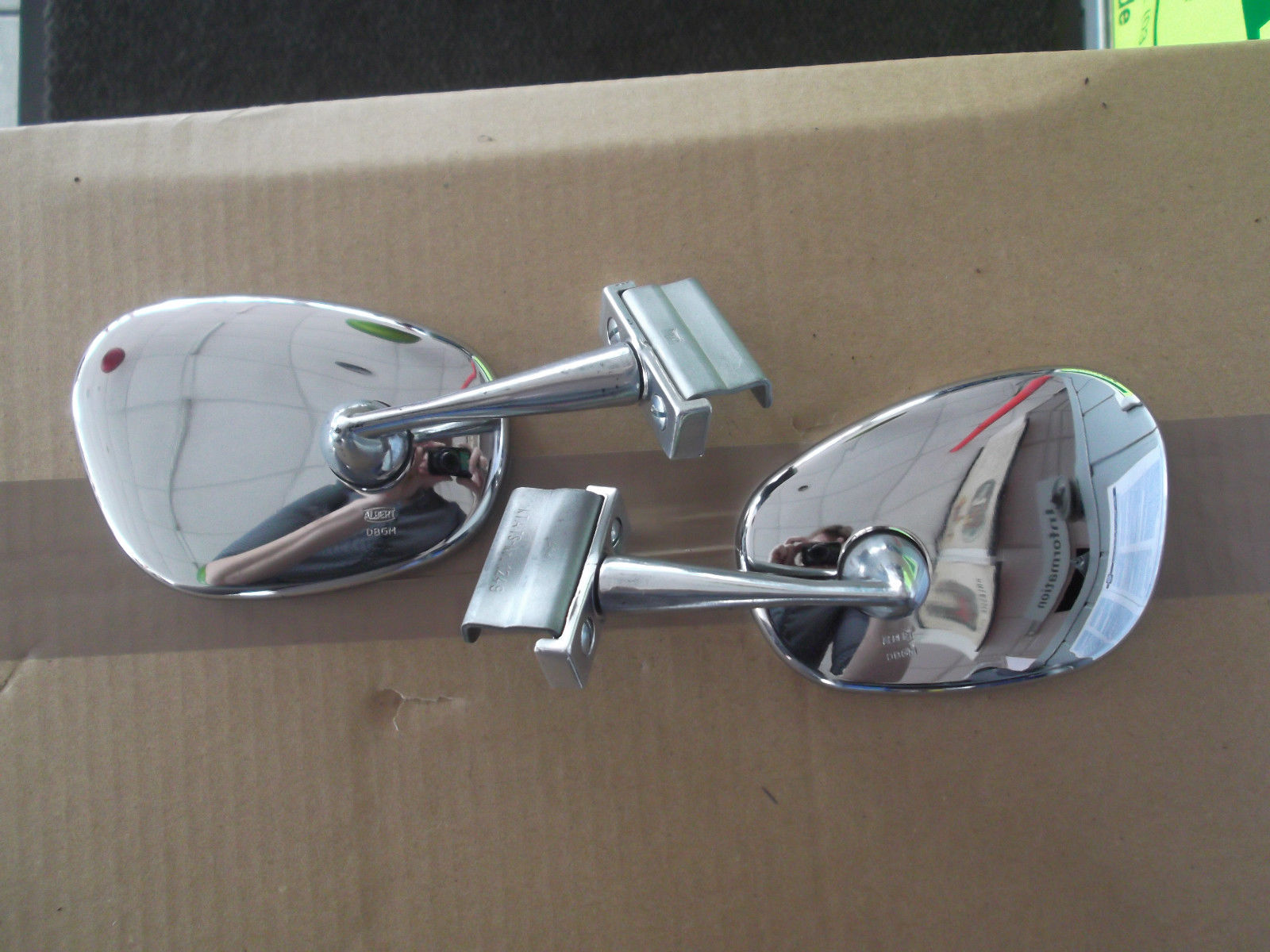 Nierenspiegel Klemmspiegel Außenspiegel komplett verchromt Wartburg , Trabant , IFA