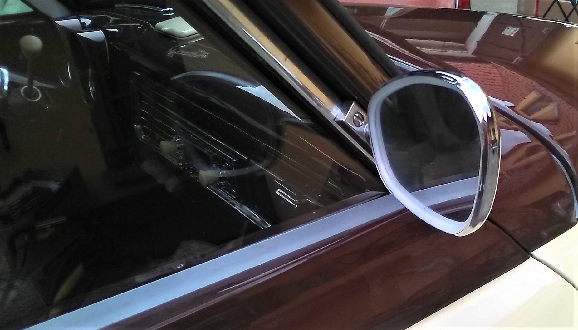 Nierenspiegel Klemmspiegel Außenspiegel komplett verchromt Wartburg , Trabant , IFA