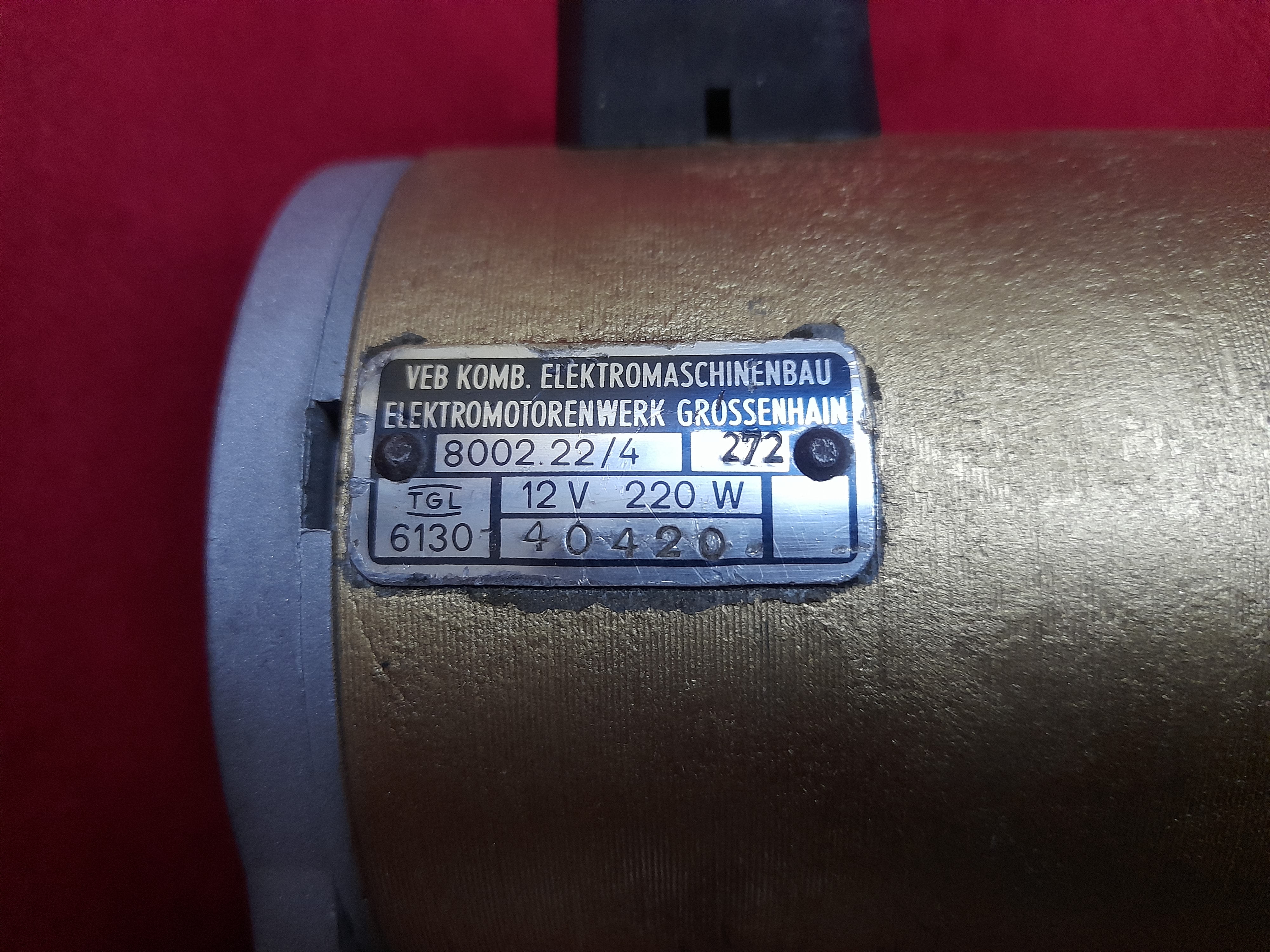 Lichtmaschine Gleichstromlichtmaschine 12V 220W Wartburg 311 312 313 Trabant