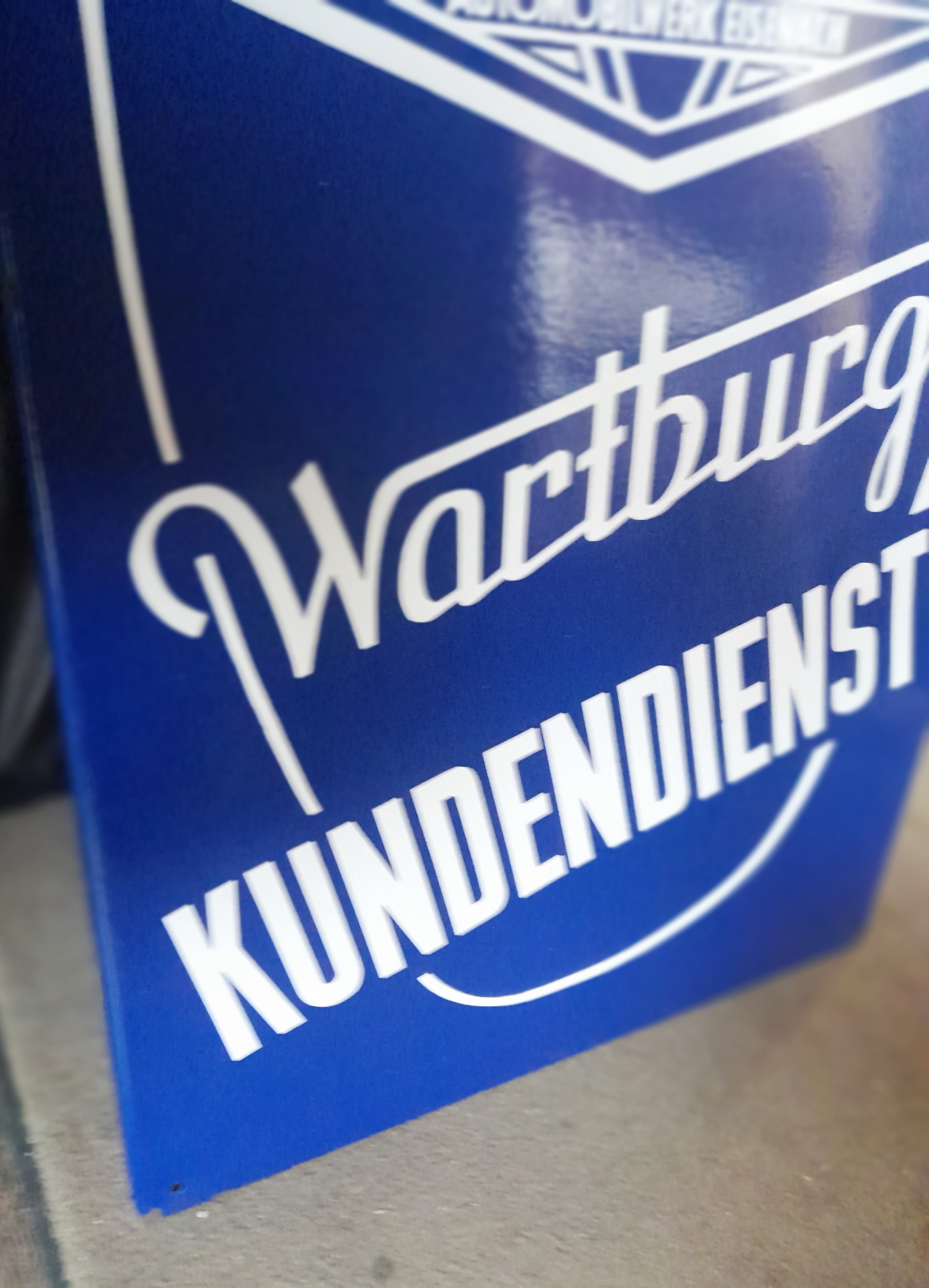 Emailleschild Wartburg Kundendienst