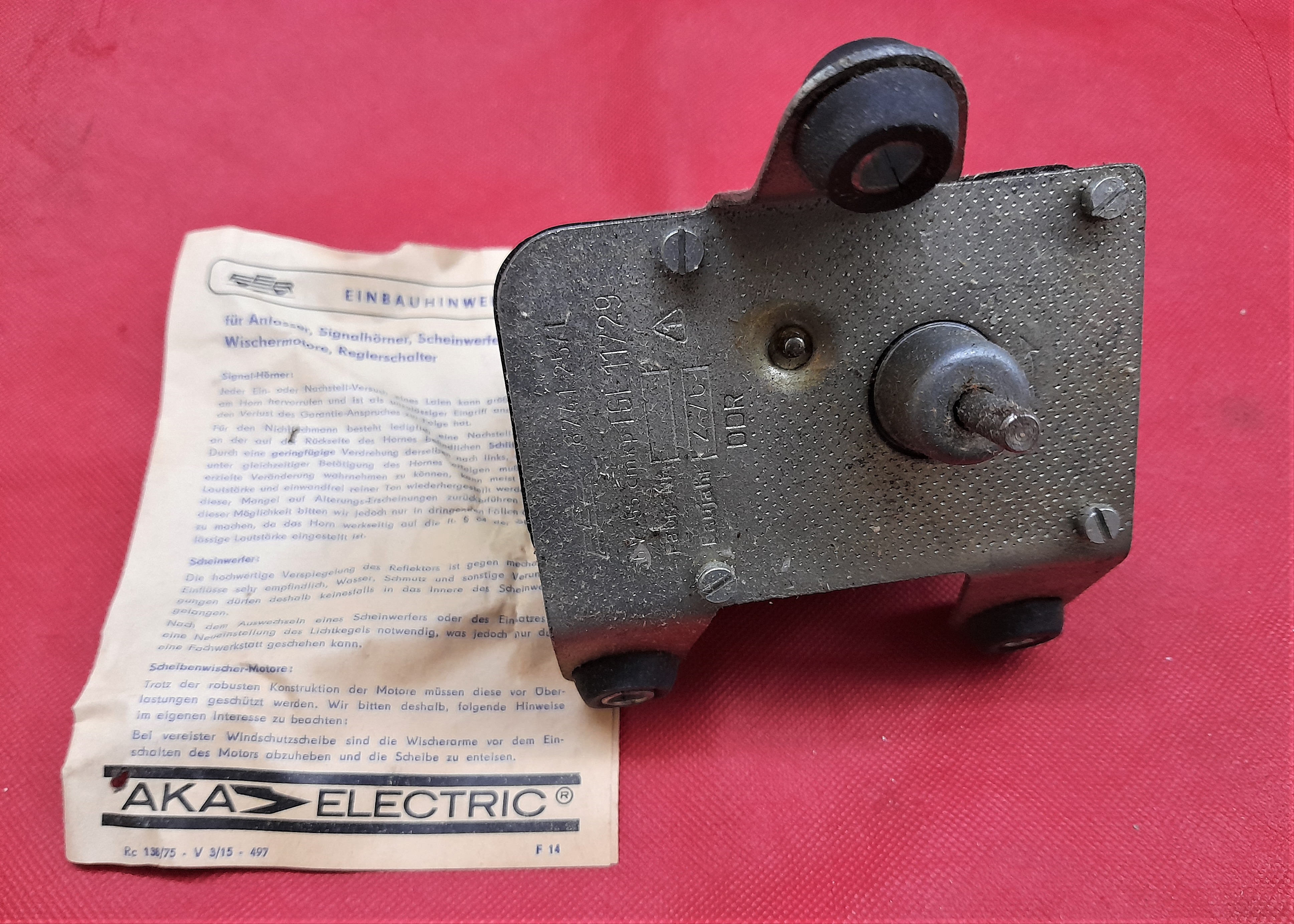 Scheibenwischermotor Wischermotor 6 V Wartburg 311 312