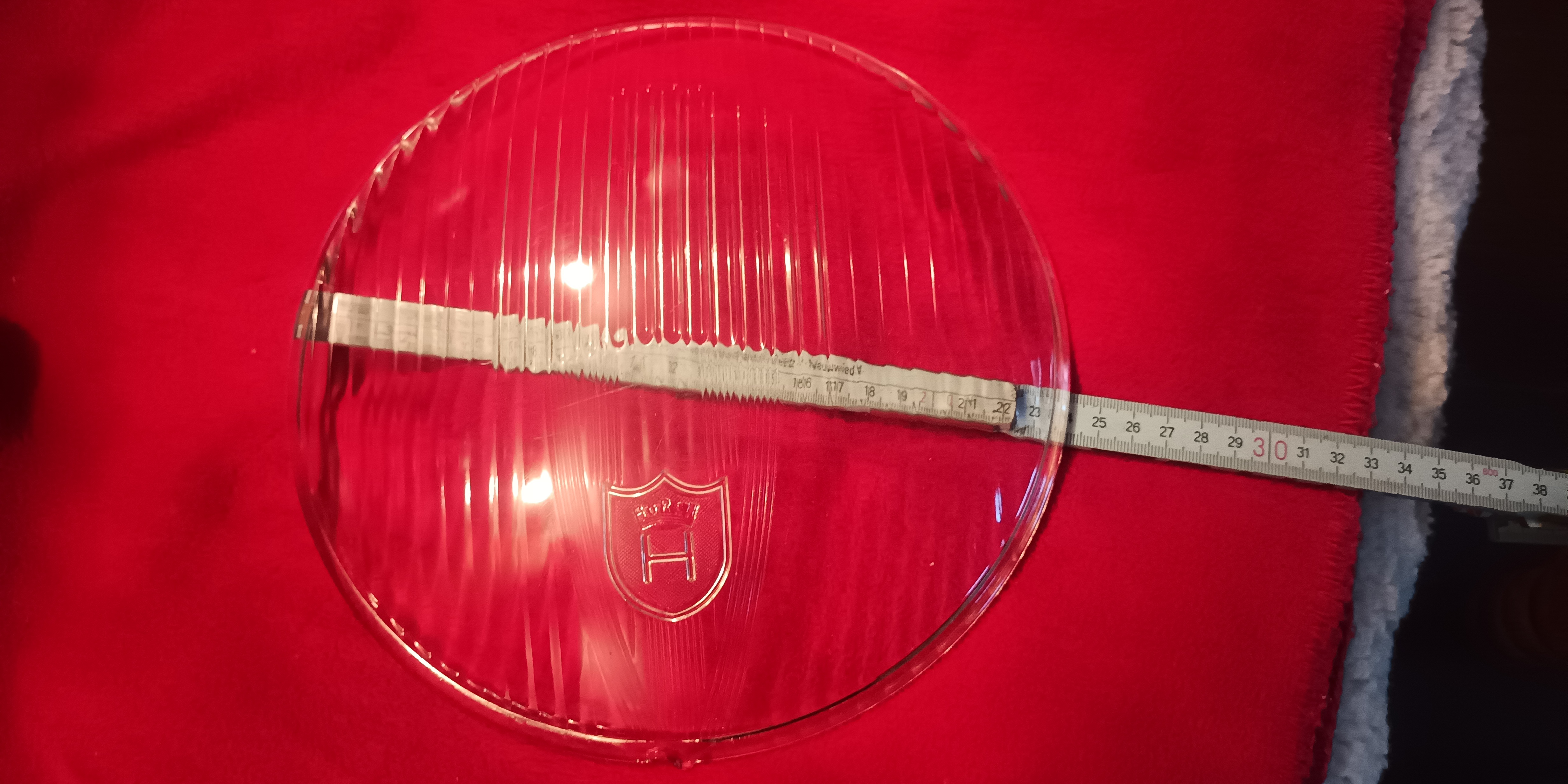 Scheinwerferglas  240mm Horch gewölbt