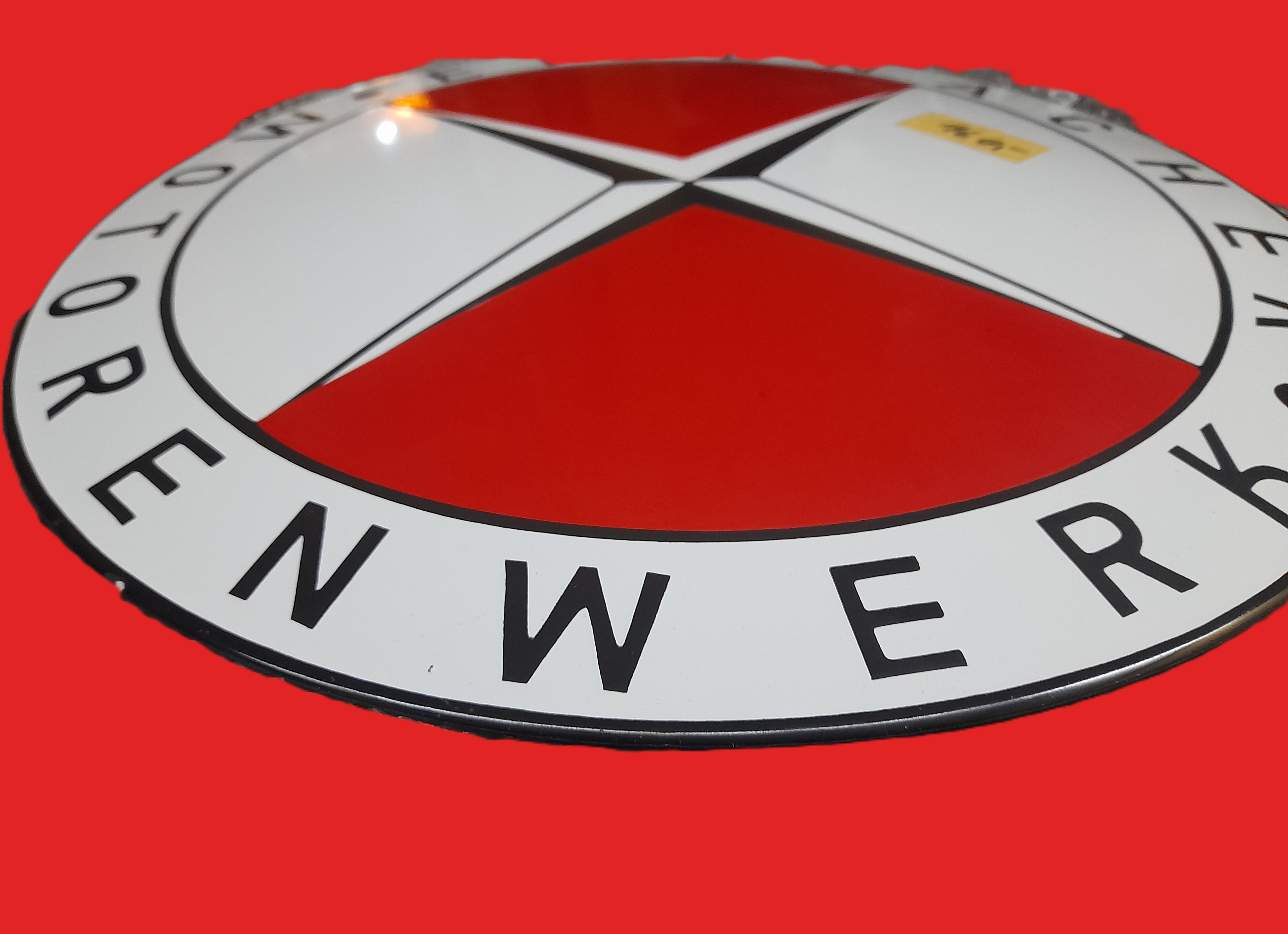 Emailleschild Schild Blechschild EMW 40cm Eisenacher Motorenwerk