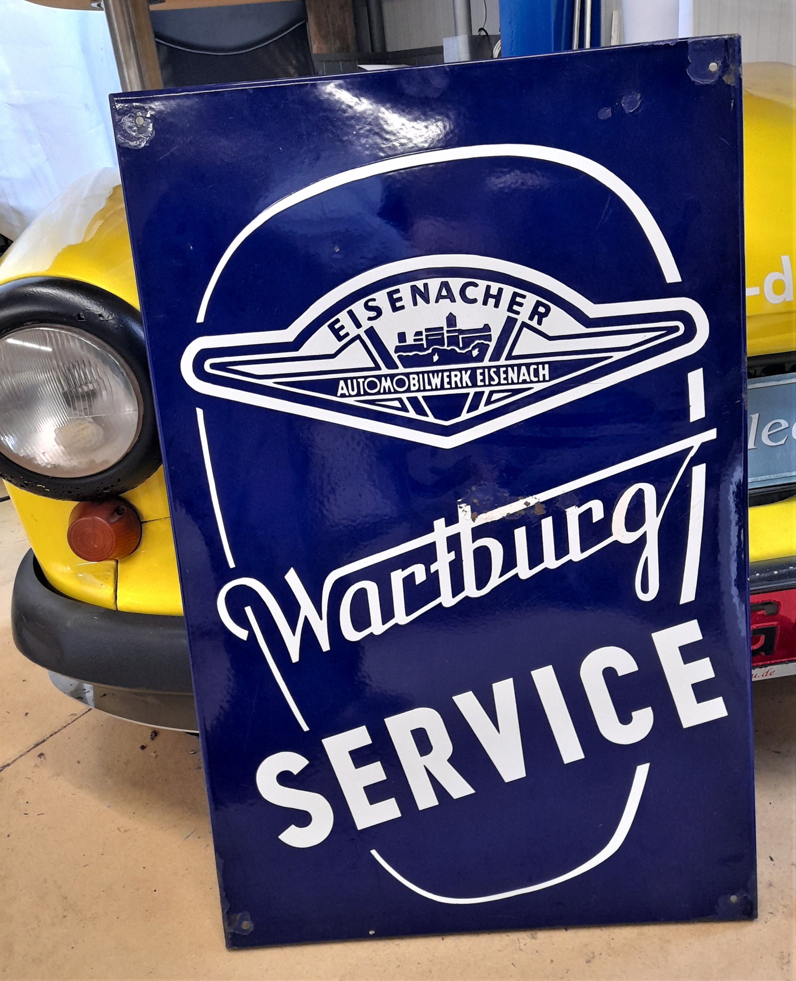 Emailleschild Wartburg