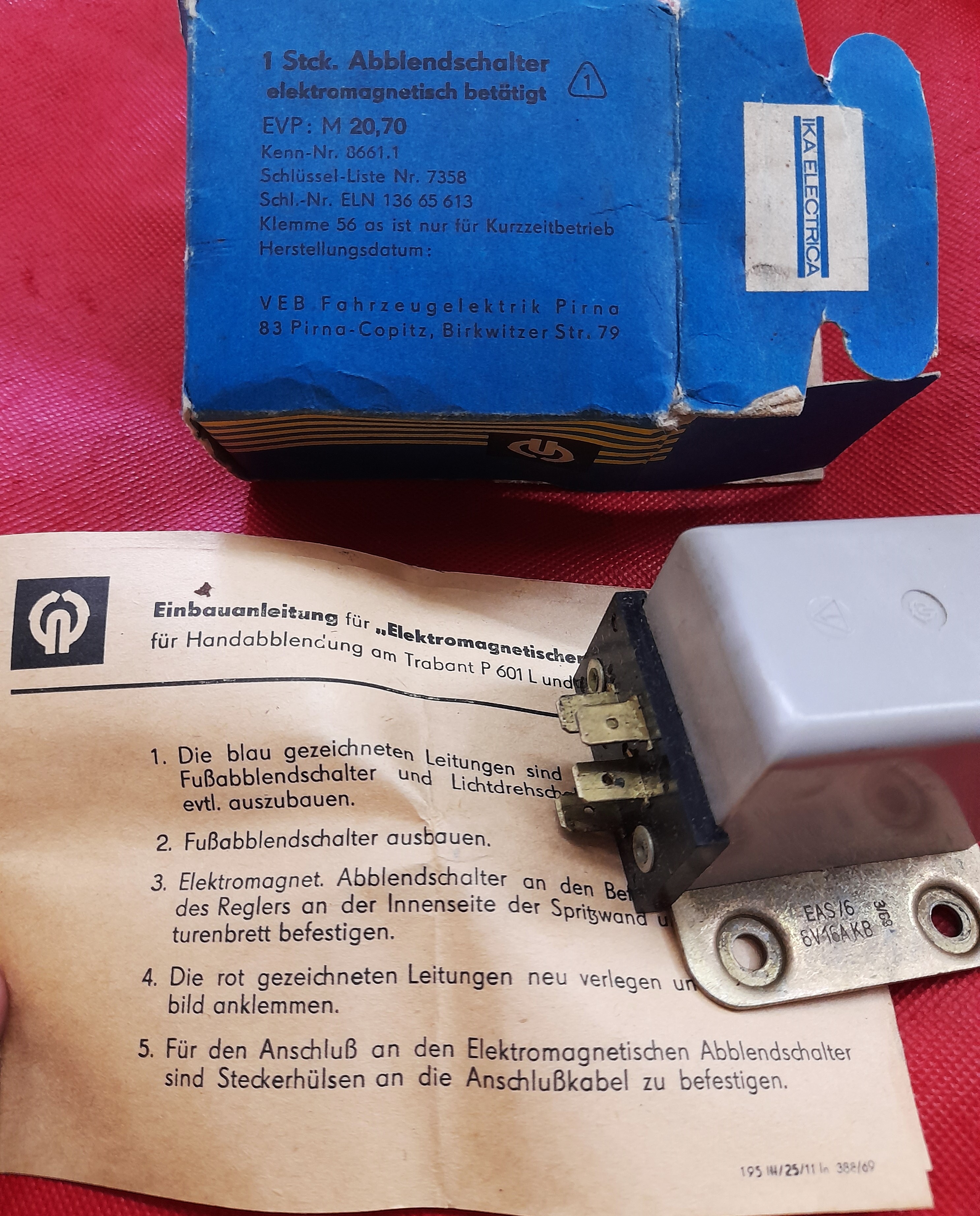 Abblendrelais 6V FER 8661.1  Trabant 601