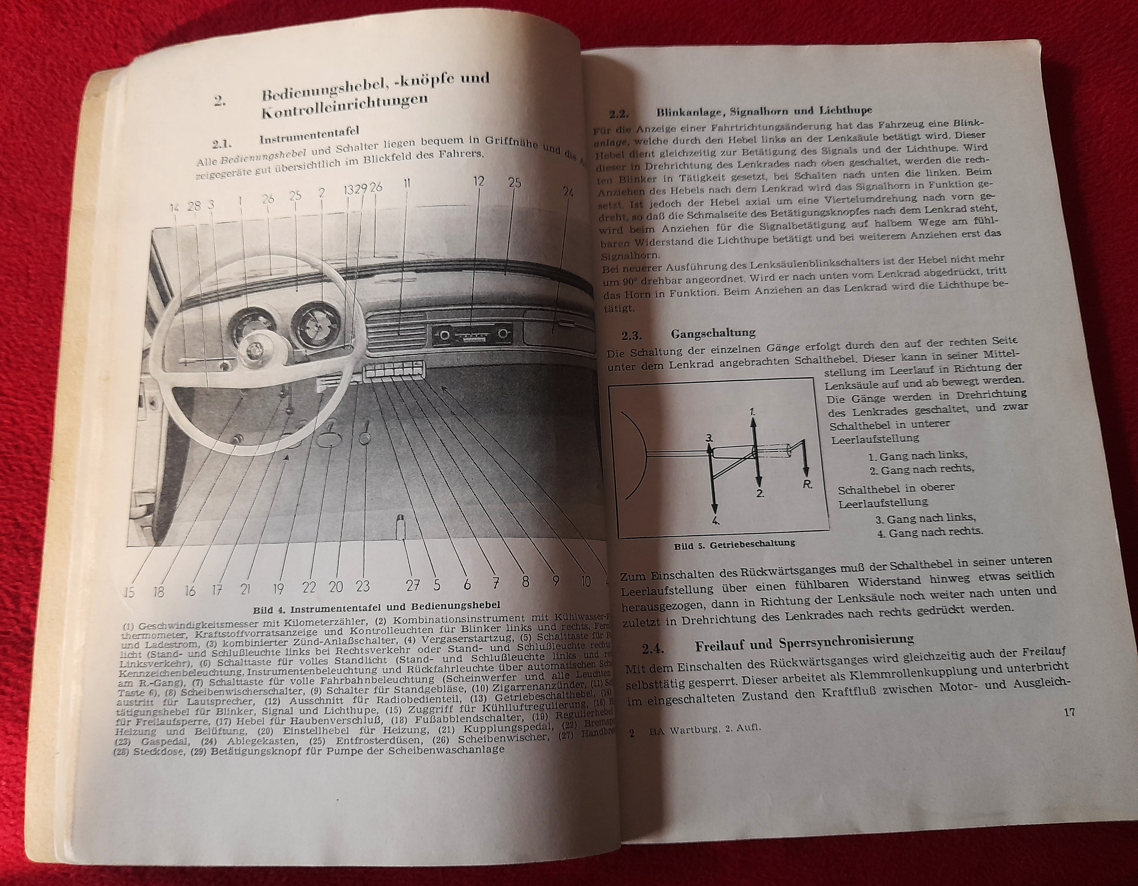 Betriebsanleitung Wartburg 311 1000 1964 Literatur Buch