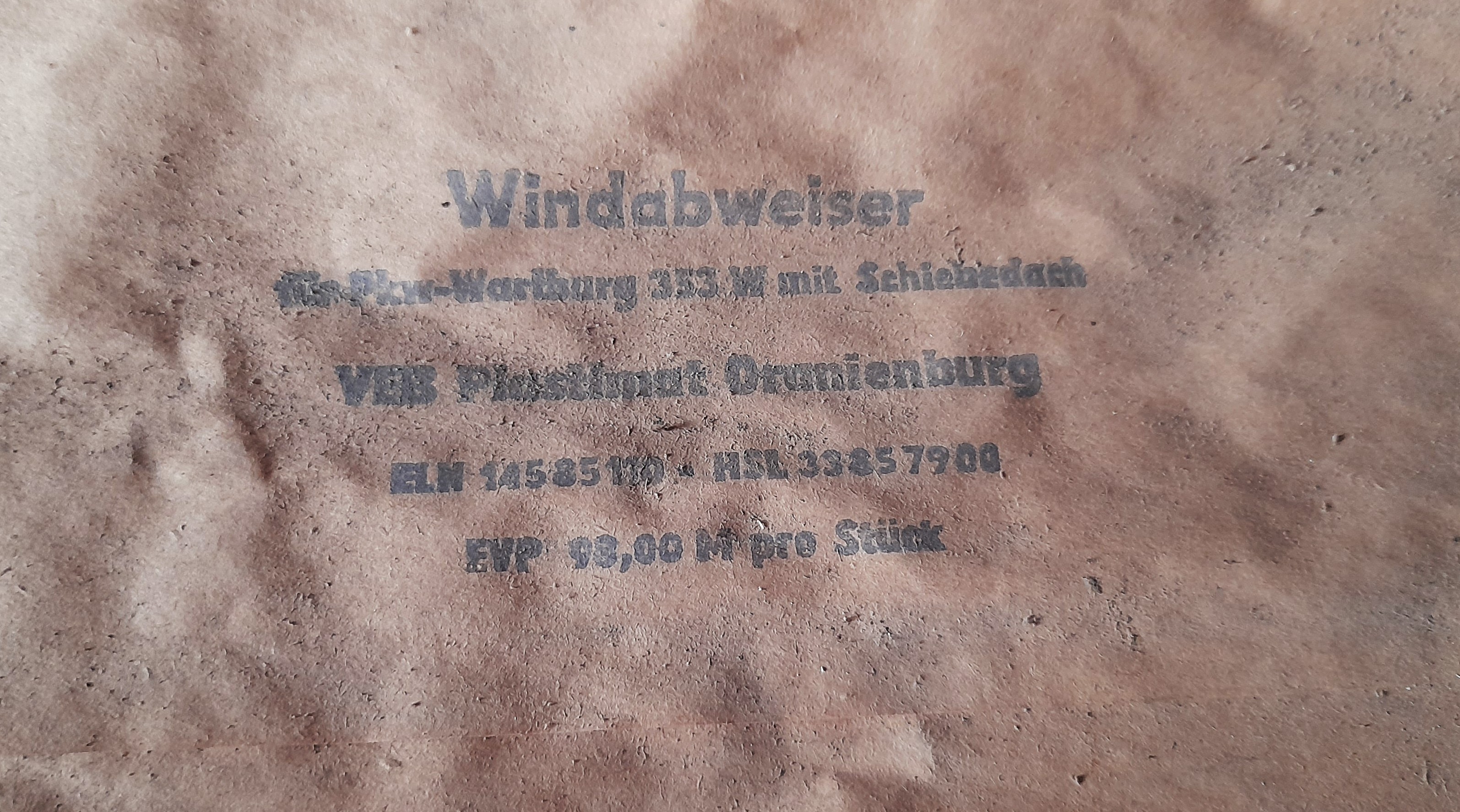 Windabweiser Schiebedach transparent Wartburg 353