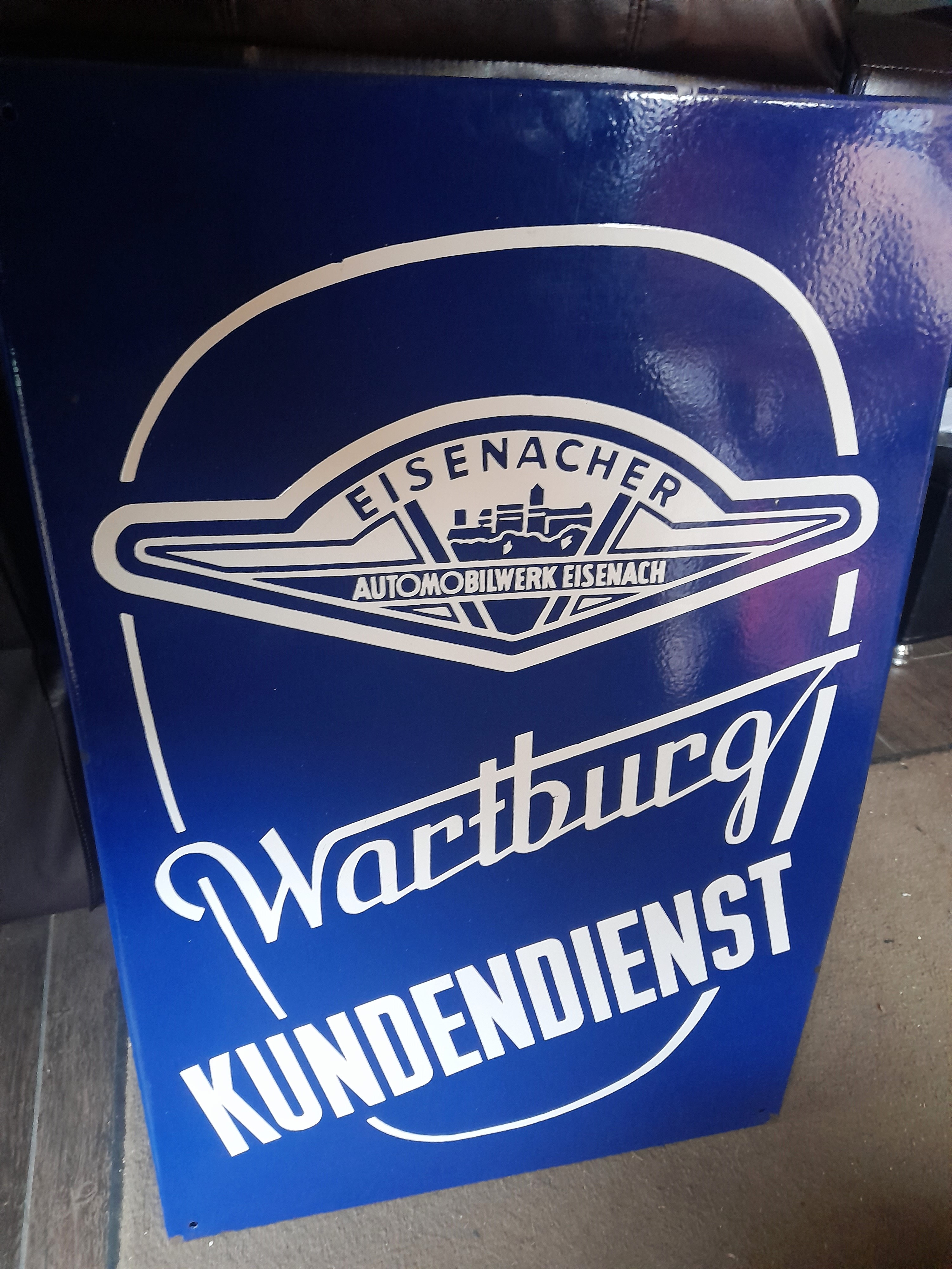 Emailleschild Wartburg Kundendienst