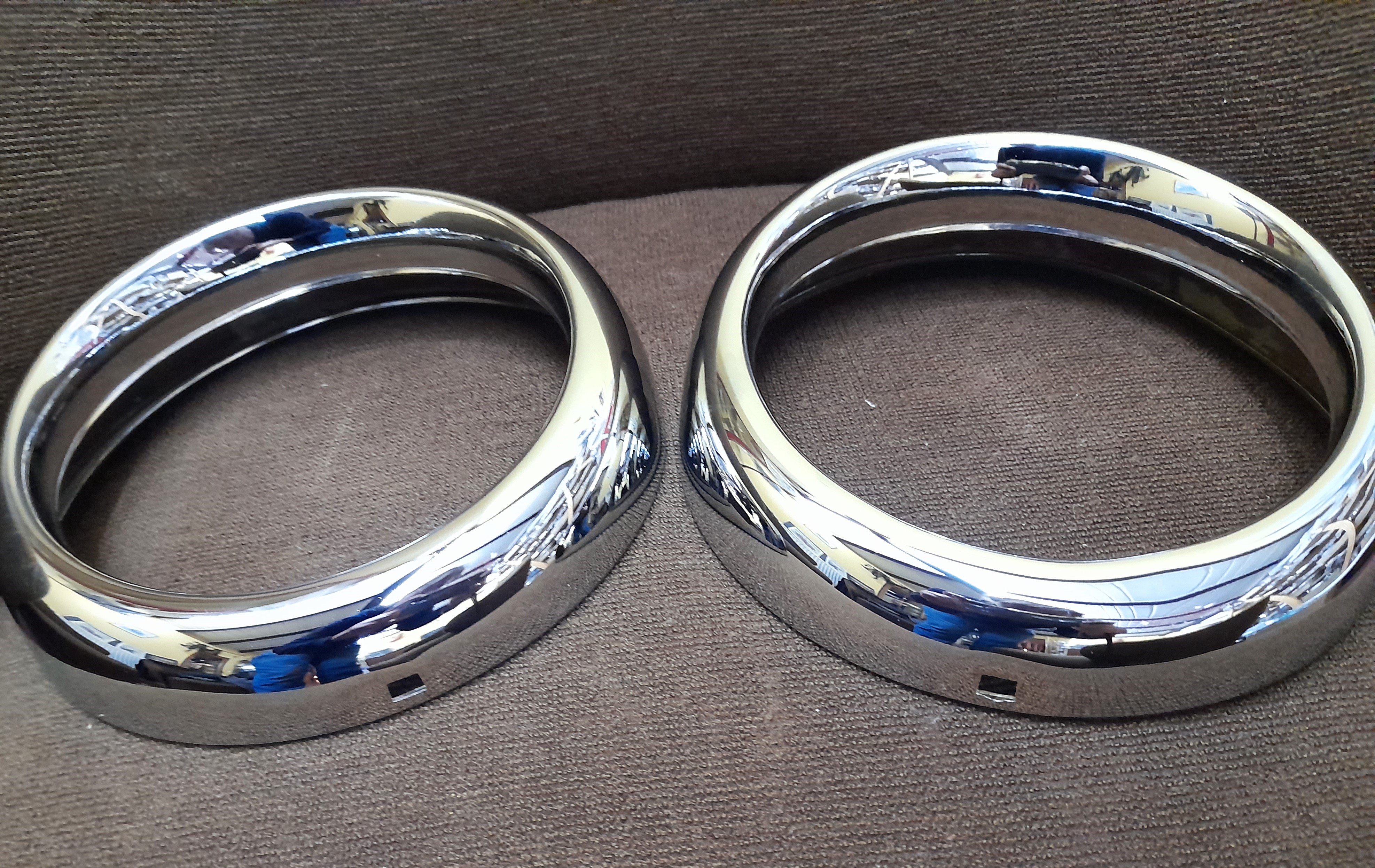 Scheinwerferringe, Lampenringe chrom Trabant