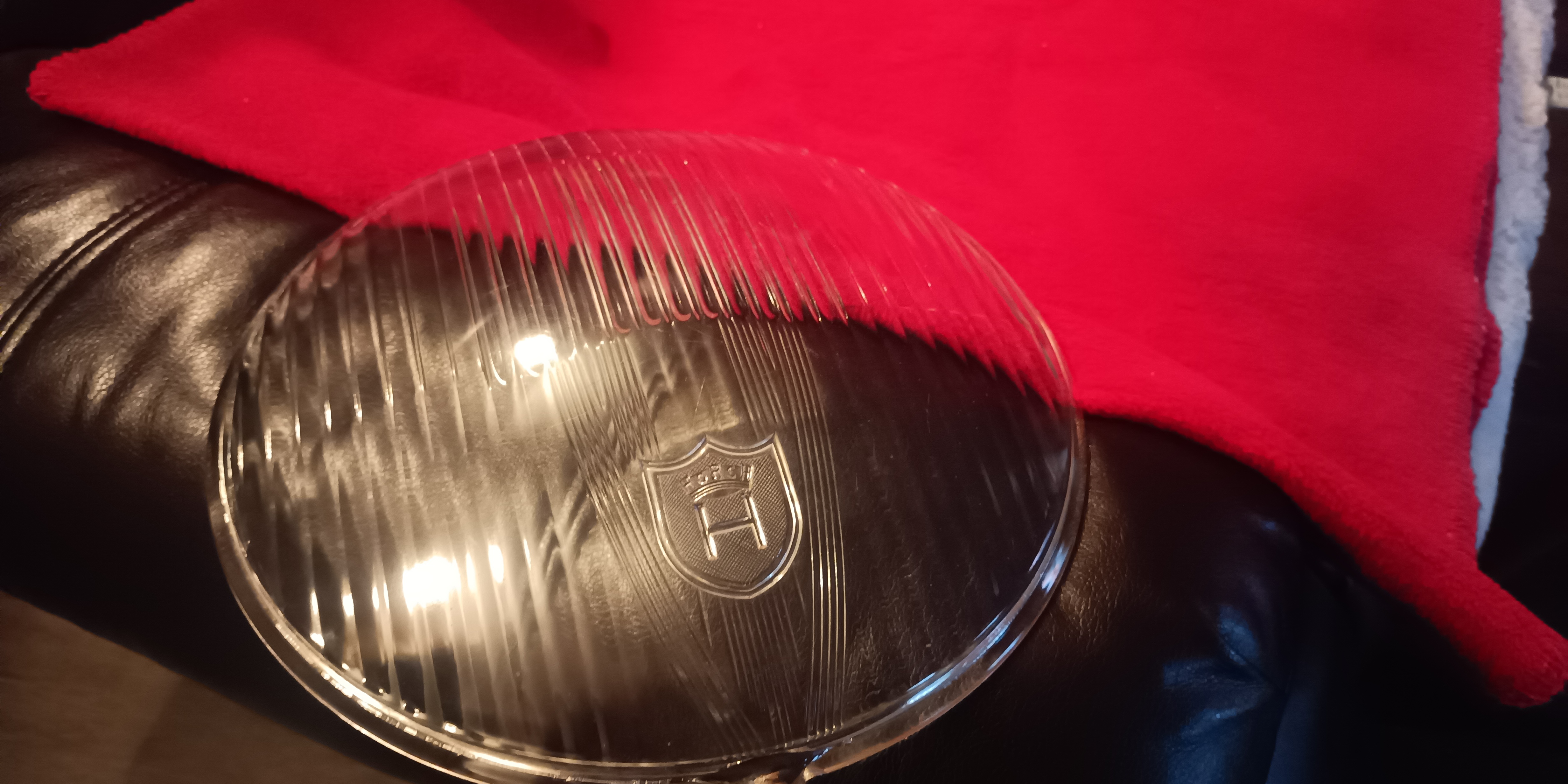 Scheinwerferglas  240mm Horch gewölbt