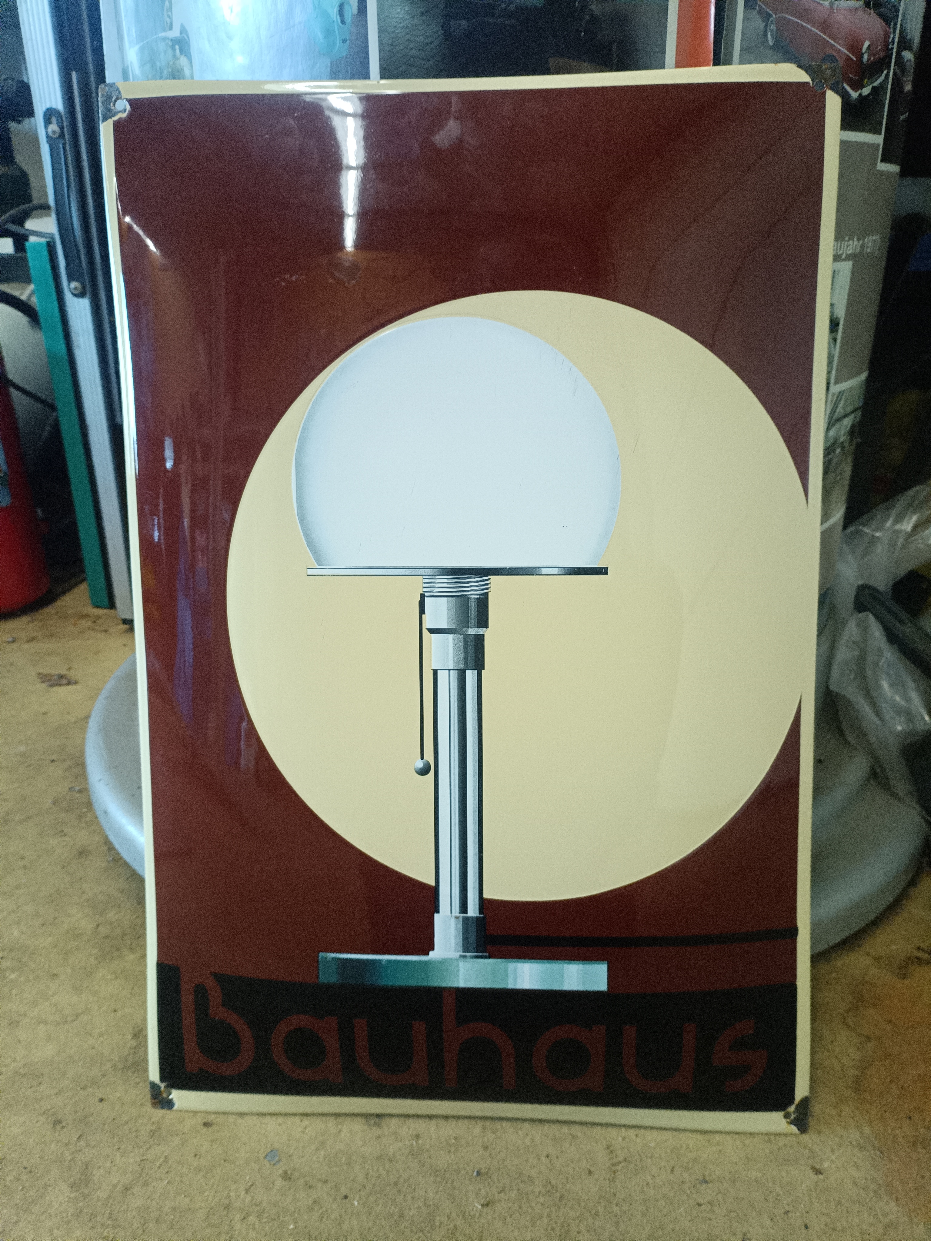 Emailleschild Blechschild Bauhaus Dessau Wagenfeld 1924