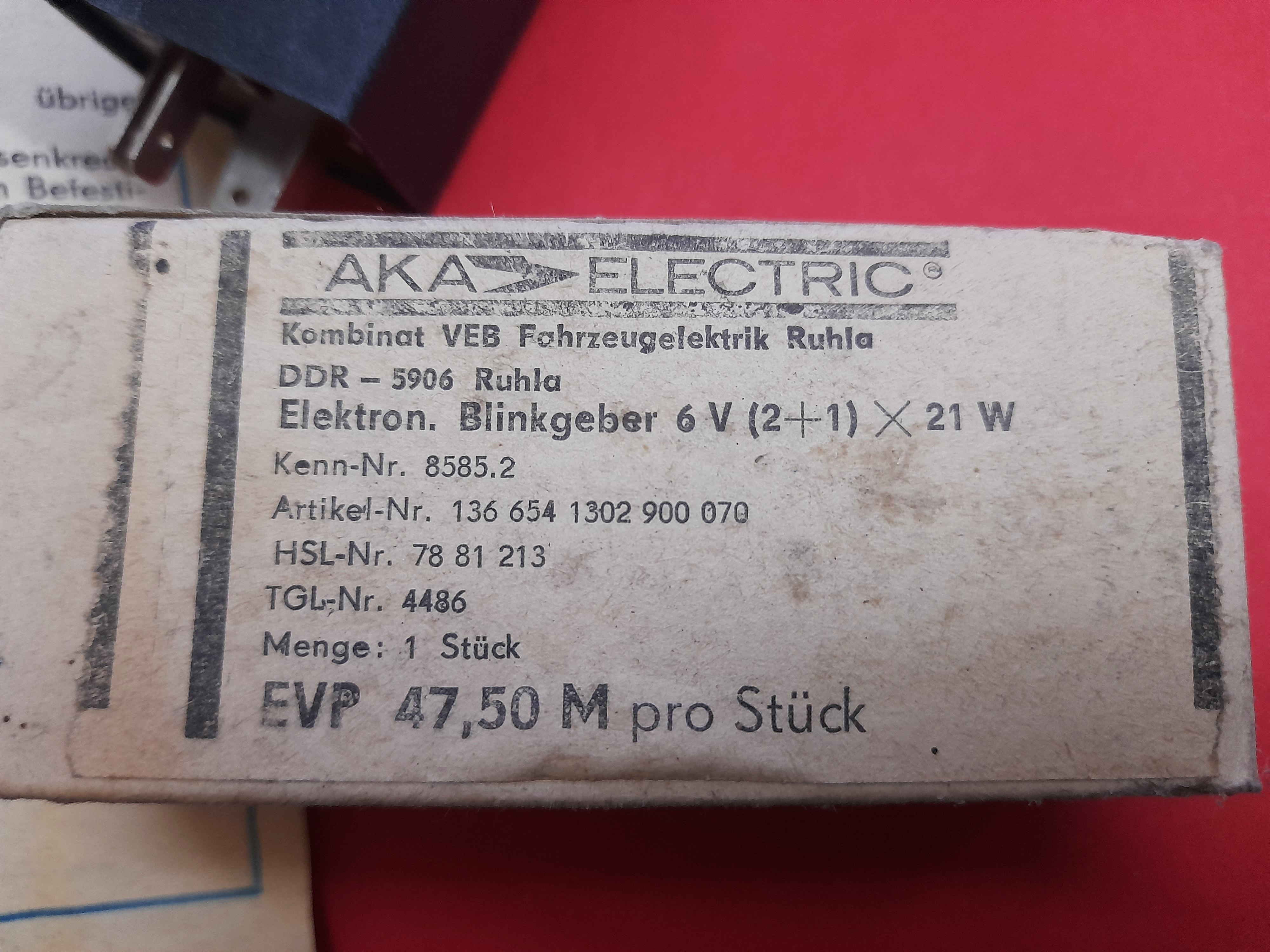 elektronischer Blinkgeber 6V (2+1) 21W Oldtimer Wartburg Trabant IFA Barkas