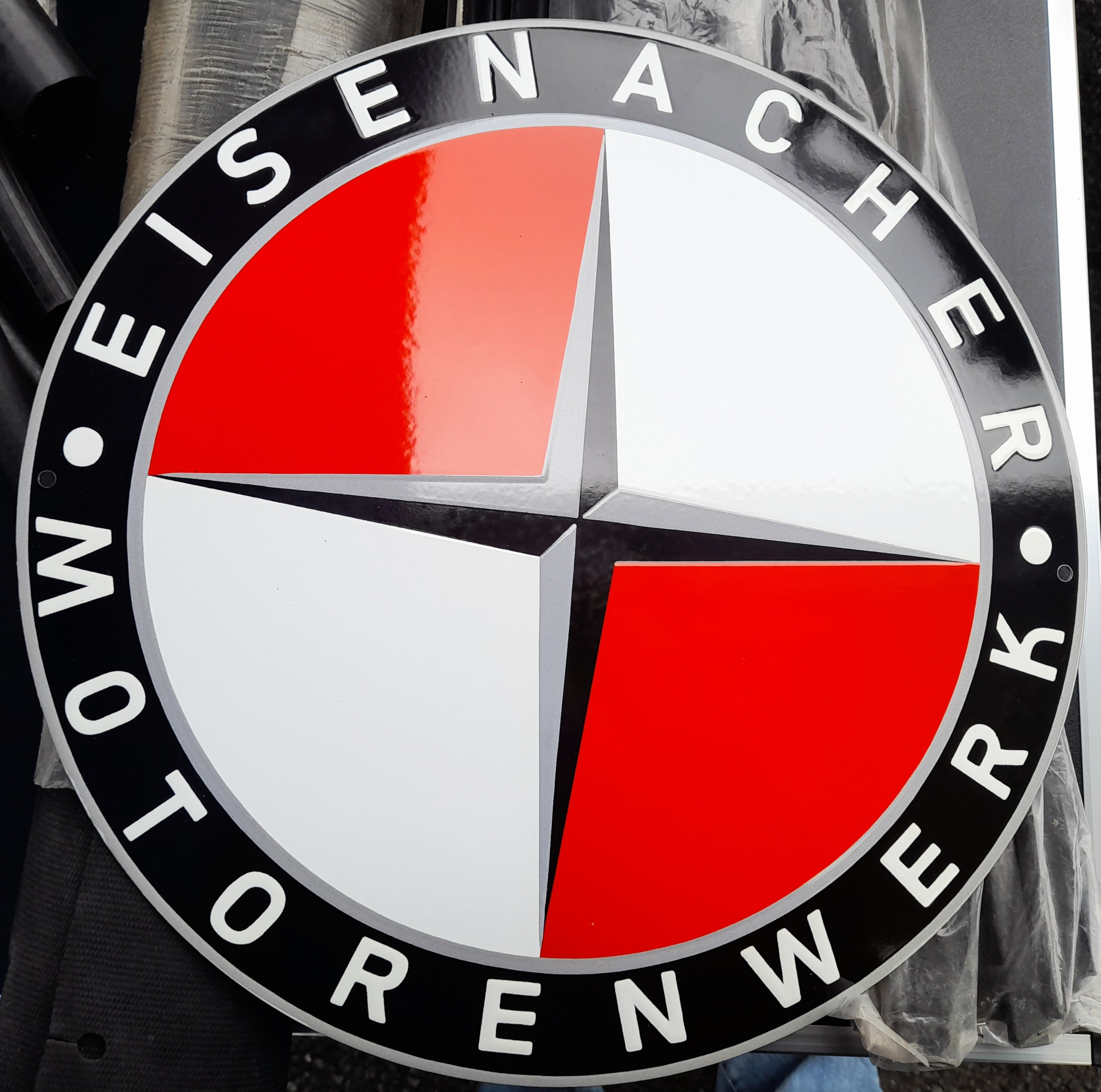 Emailleschild Schild Blechschild EMW 40cm Eisenacher Motorenwerk