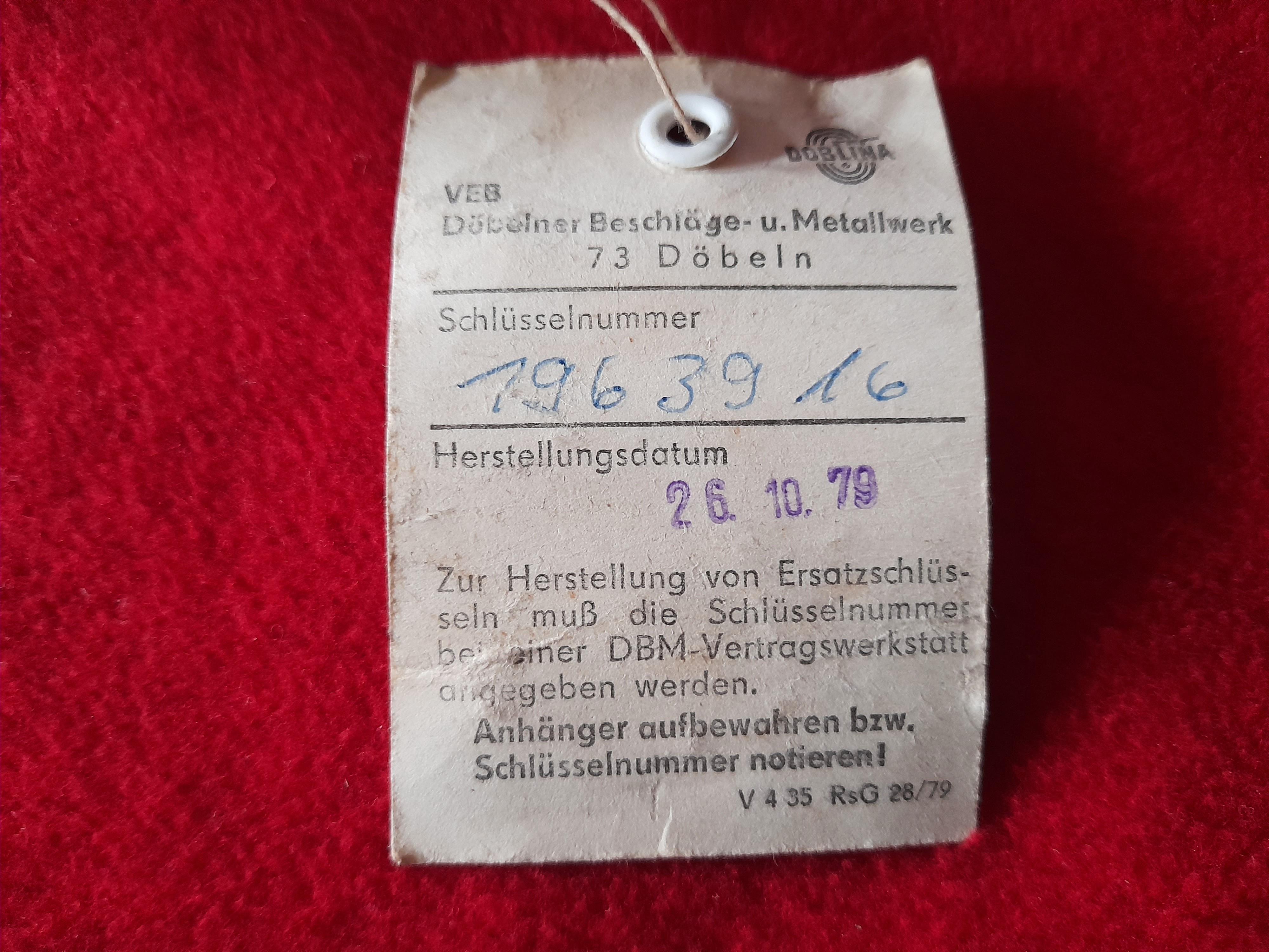 Zündschloß Wartburg 353