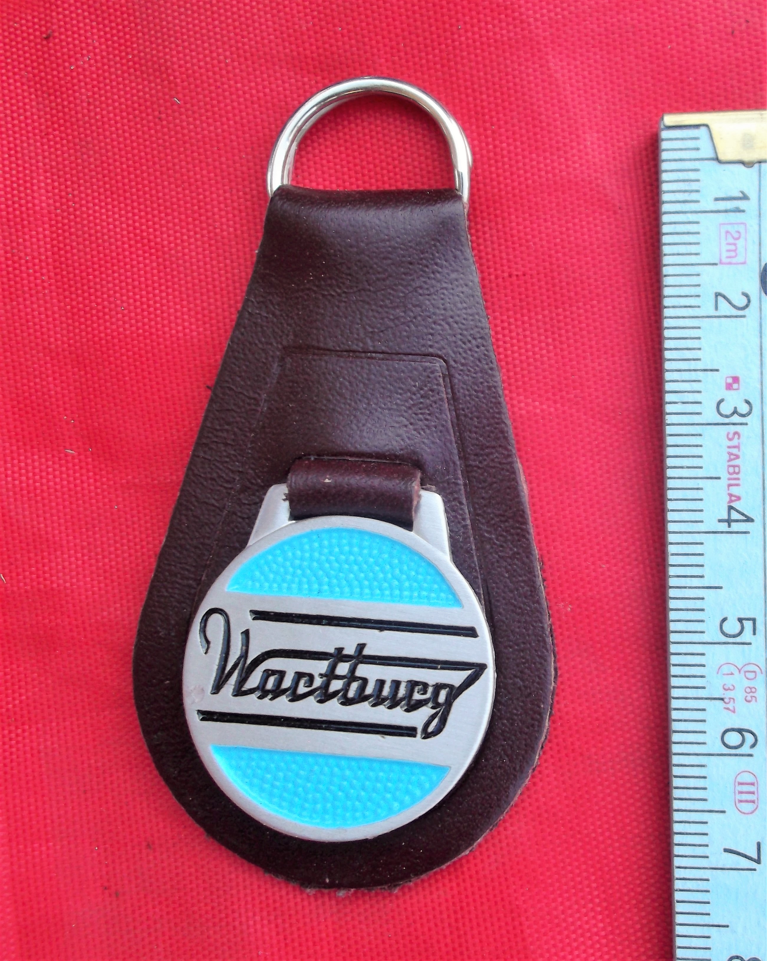 Schlüsselanhänger Anhänger Schlüssel Leder Wartburg 311 312 313 353 hellblau