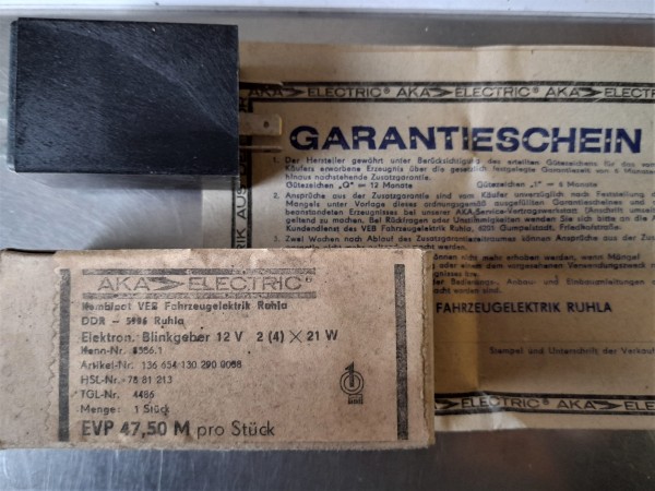 Blinkgeber 12V 2x21W Oldtimer Wartburg Trabant IFA Barkas Robur