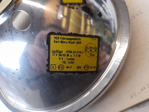 DDR Scheinwerfer Einsatz Scheinwerfereinsatz H4 MZ ETZ NEU